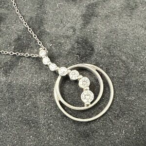 Elegant 926 Sterling Silver Necklace with Crystal Accents